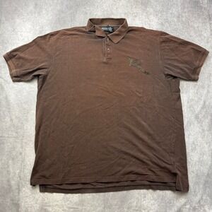 Rocawear Mens 2XL Brown Short Sleeve Pique Polo Shirt Logo Y2k Streetwear